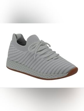 J/Slides Light Grey & White 2 Tone Knit Opy Sneakers. NIB